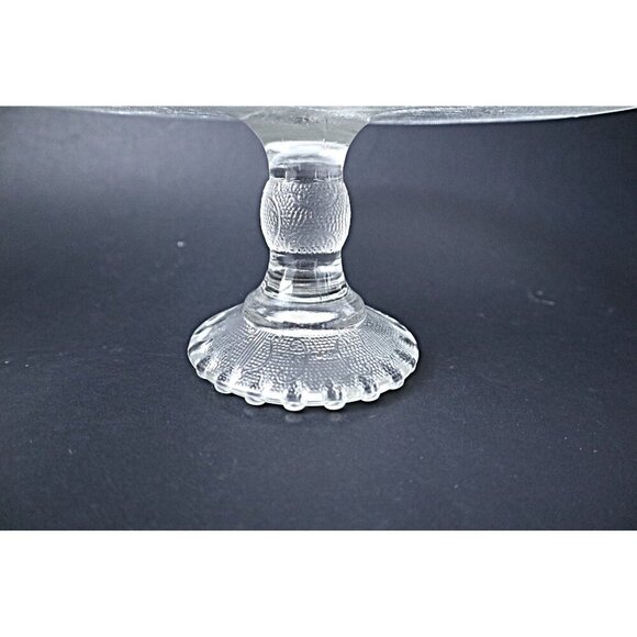 Vintage Cake Plate Harp Pattern Jennette Glass Company 1960's - Picture 5 of 5
